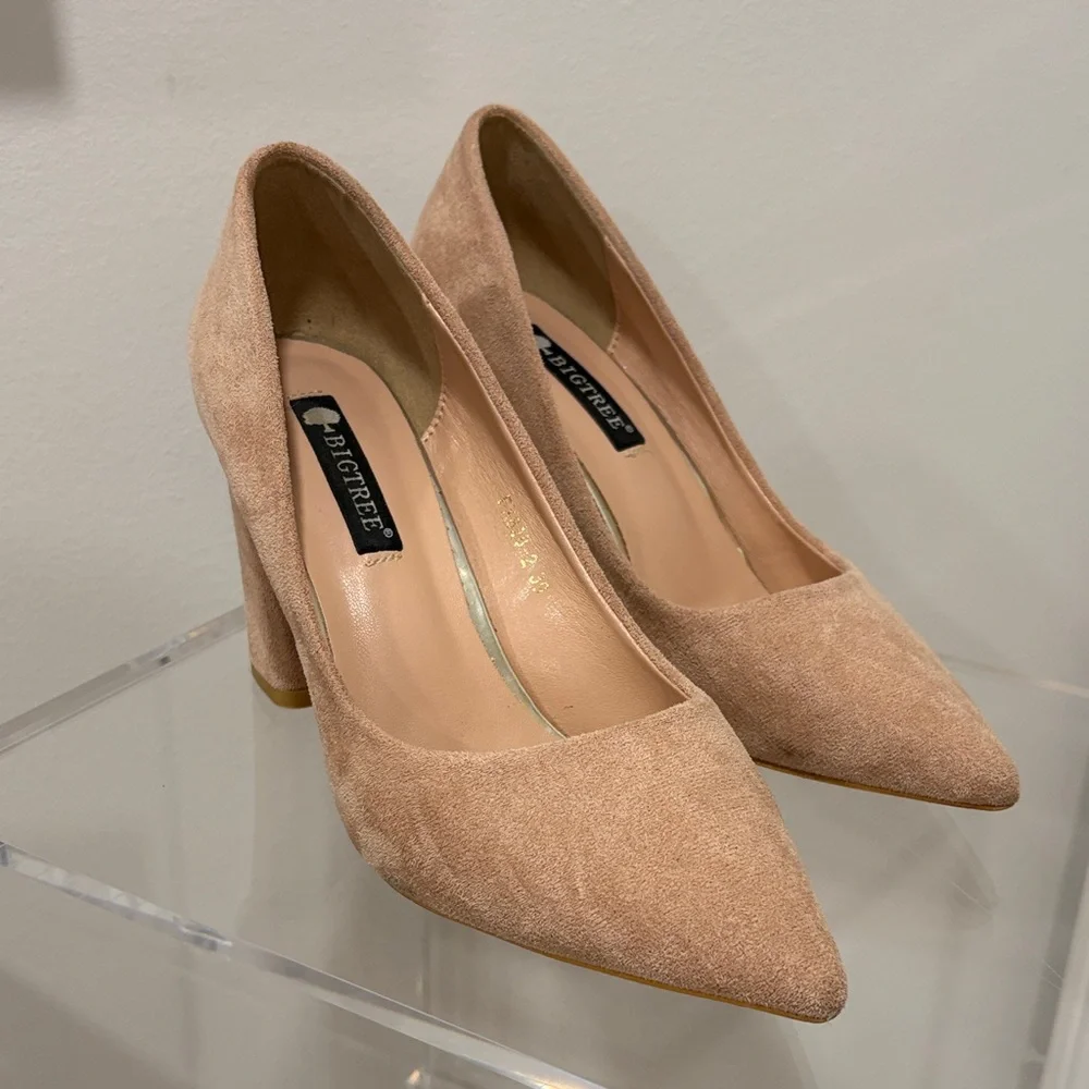 Suede Block Heels - Picture 4 of 8